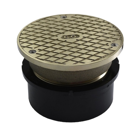 Jones Stephens 4in. ABS Hub Fit Base Cleanout with 3-1/2in. Metal Spud and 5in. Nickel Bronze Cover C59063